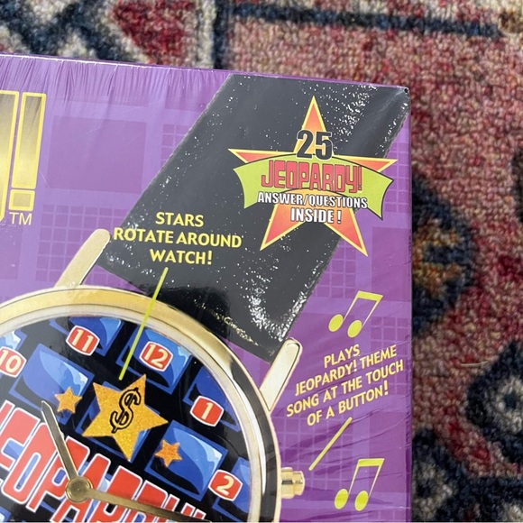 Vintage Jeopardy Collectible Watch 1999 With Tin 18k Gold Plated COA New sealed - Picture 2 of 5